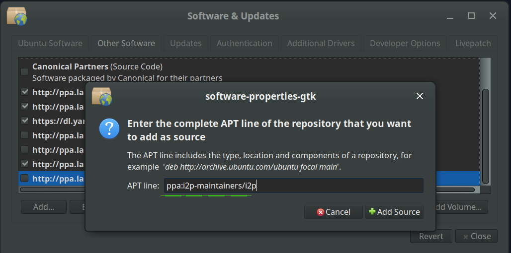 Add PPA Dialog