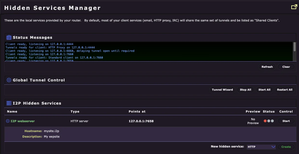 Hidden Services Manager