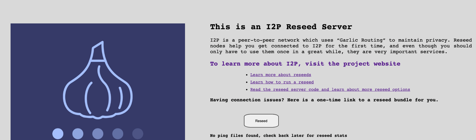 Successful reseed server configuration